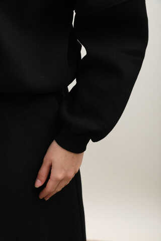 Fermuarlı Bomber Ceket Siyah - 5