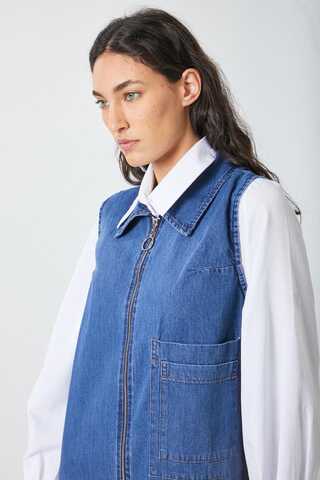 Fermuarlı Denim Jile Açık Mavi - 5