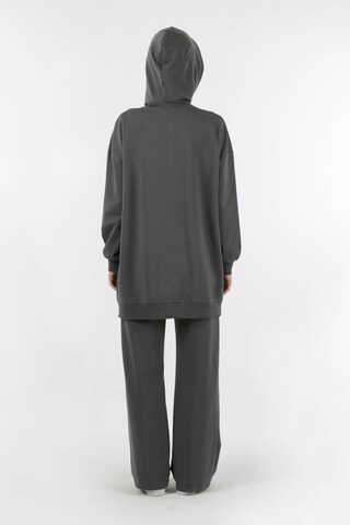 Fermuarlı Kapüşonlu Spor Takım Füme - 6