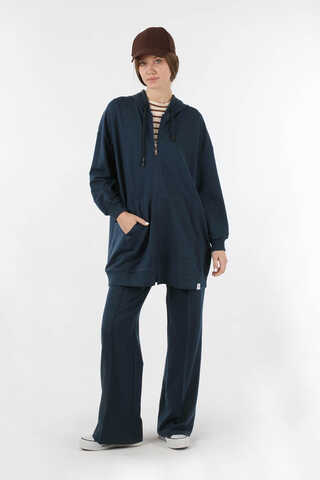 Fermuarlı Kapüşonlu Spor Takım Lacivert - 3