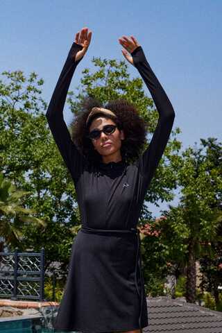 Fermuarlı Sörf Mayo Siyah - 3