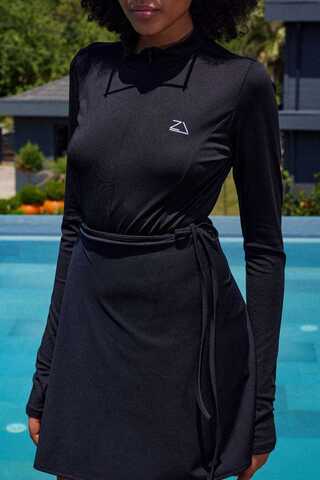 Fermuarlı Sörf Mayo Siyah - 7