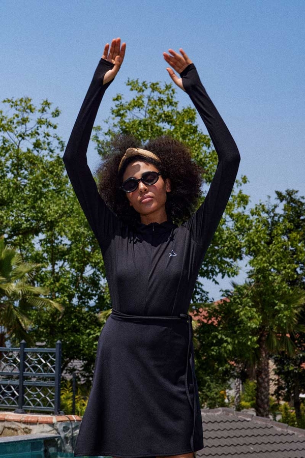 Fermuarlı Sörf Mayo Siyah - 3