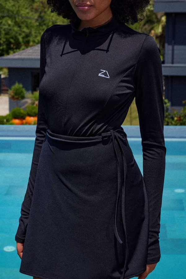 Fermuarlı Sörf Mayo Siyah - 7