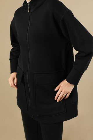 Fermuarlı Spor Takım Siyah - 4