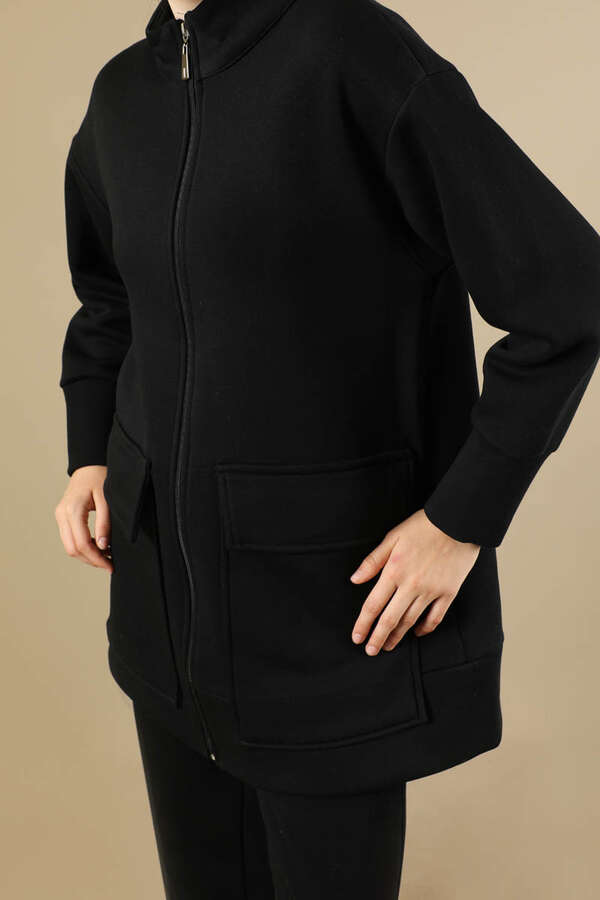 Fermuarlı Spor Takım Siyah - 4