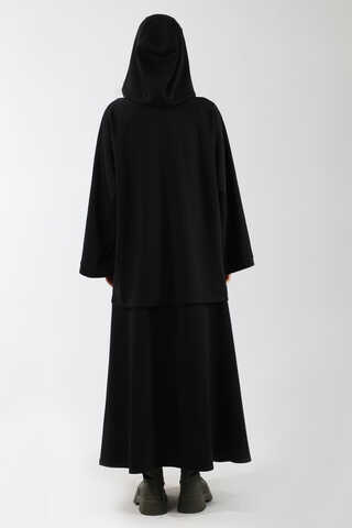 Fermuarlı Sweat Etek Takım Siyah - 6