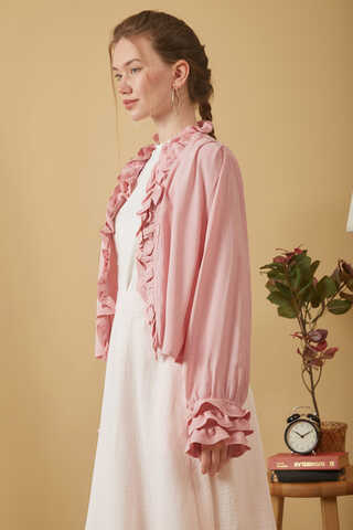 Fırfır Detaylı Bluz Pembe - 2