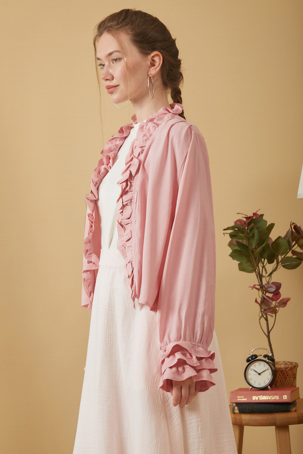 Fırfır Detaylı Bluz Pembe - 2