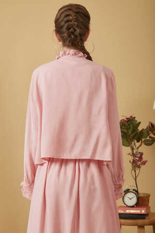 Fırfır Detaylı Bluz Pembe - 16