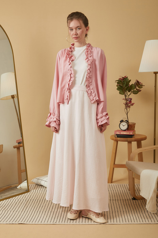 Fırfır Detaylı Bluz Pembe - 3