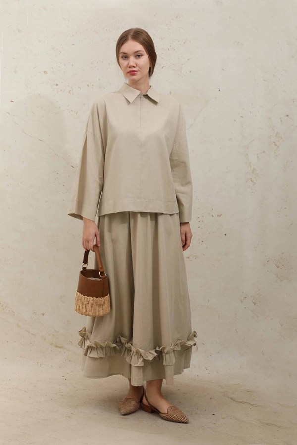 Fırfırlı Takım Koyu Taş - 1