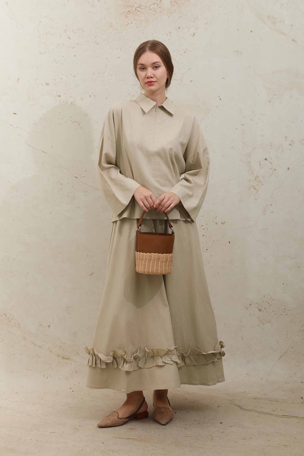 Fırfırlı Takım Koyu Taş - 2