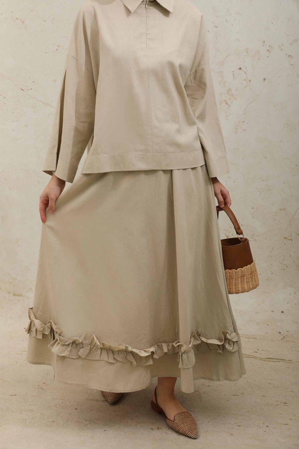 Fırfırlı Takım Koyu Taş - 4