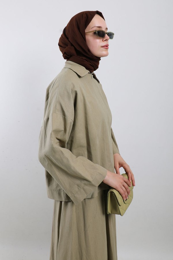 Fırfırlı Takım Koyu Vizon - 6