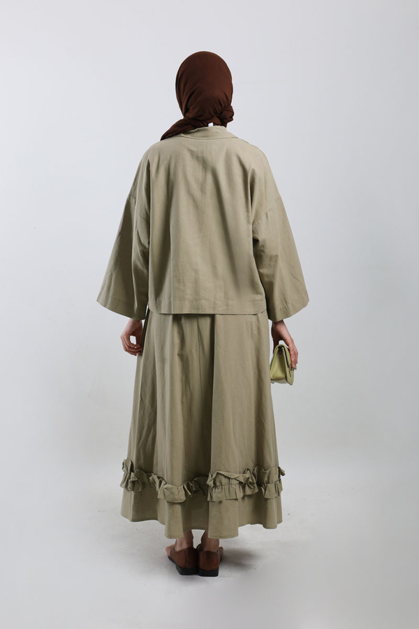 Fırfırlı Takım Koyu Vizon - 7