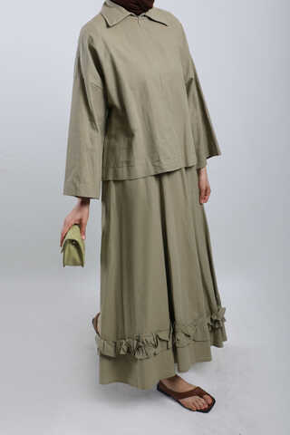 Fırfırlı Takım Koyu Vizon - 3