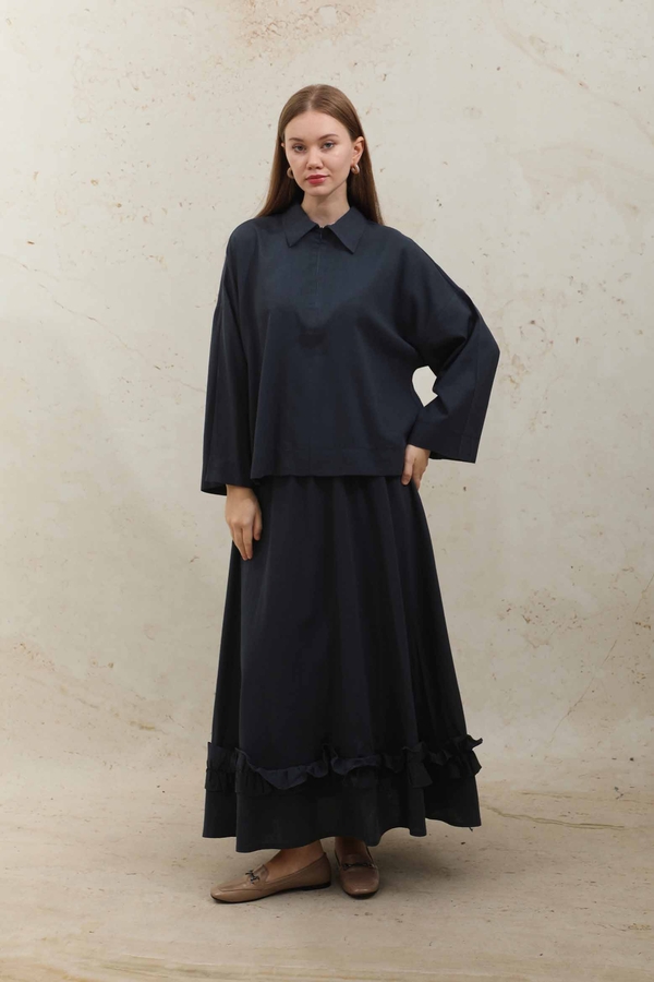 Fırfırlı Takım Lacivert 