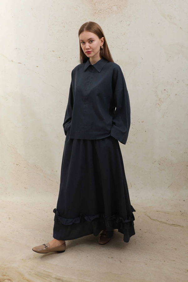 Fırfırlı Takım Lacivert - 3