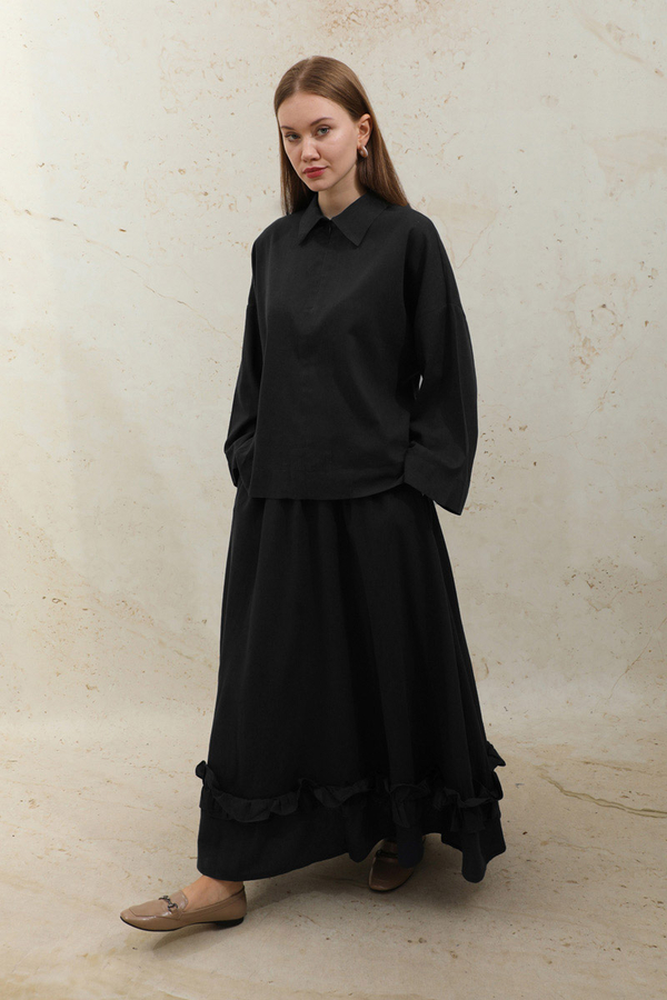 Fırfırlı Takım Siyah - 1