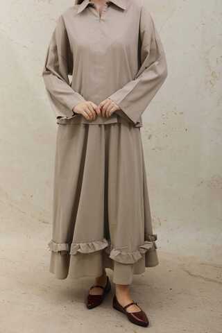 Fırfırlı Takım Vizon - 4