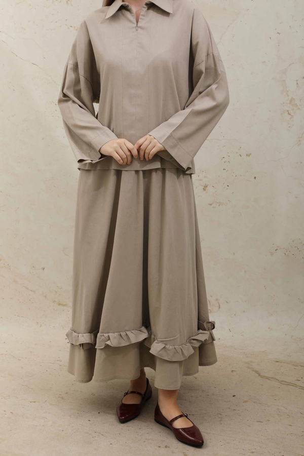 Fırfırlı Takım Vizon - 4