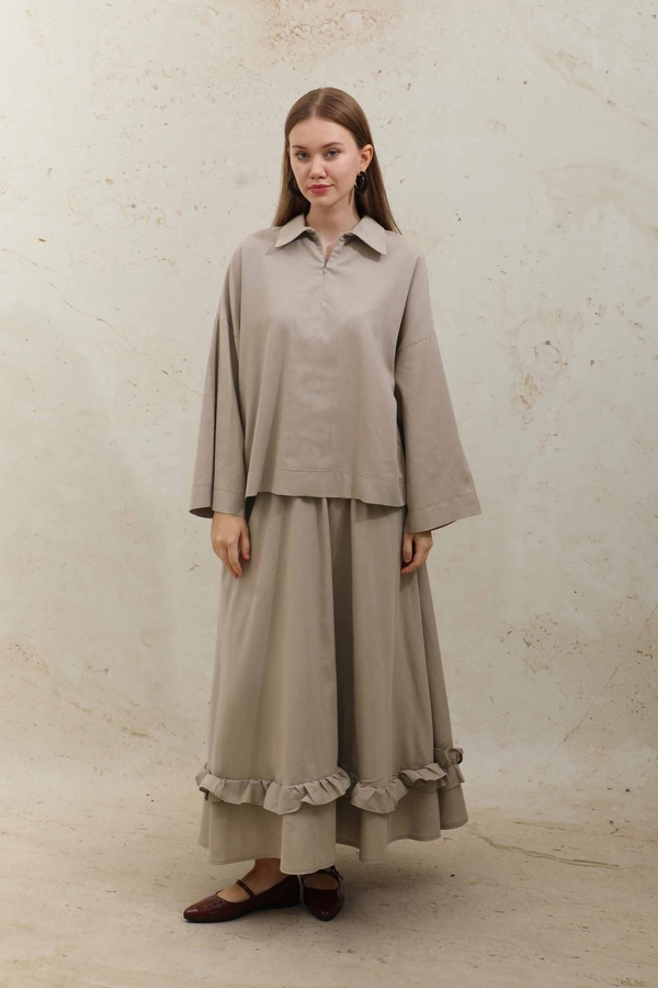 Fırfırlı Takım Vizon - 1