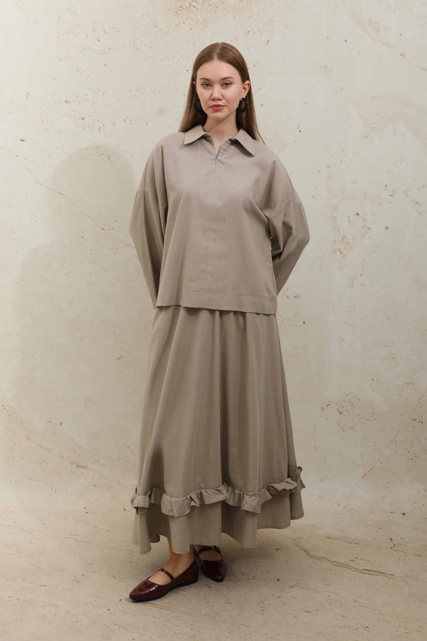 Fırfırlı Takım Vizon - 3