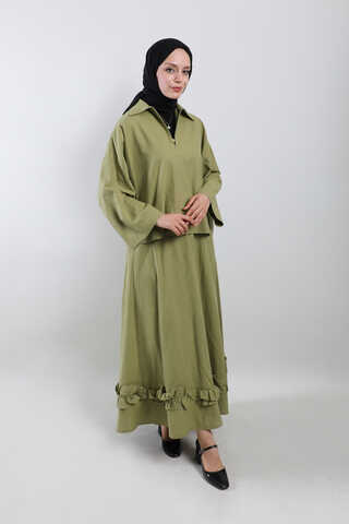 Fırfırlı Takım Yağ Yeşili - 3