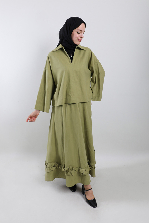 Fırfırlı Takım Yağ Yeşili - 6