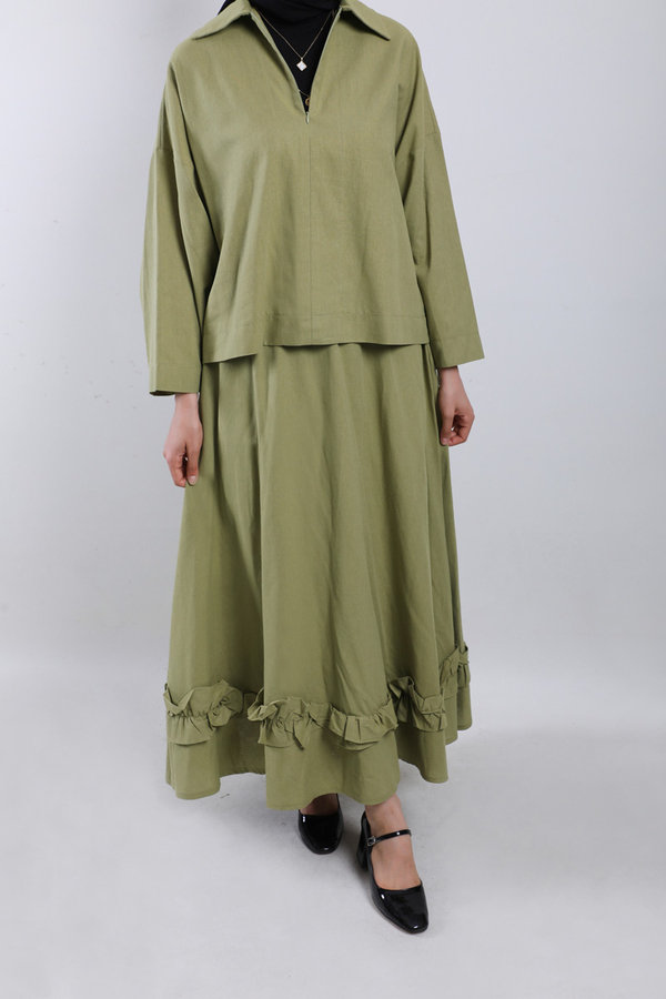 Fırfırlı Takım Yağ Yeşili - 2