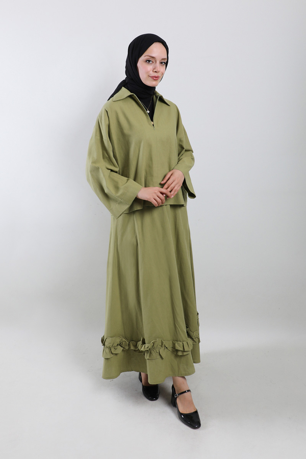 Fırfırlı Takım Yağ Yeşili - 3