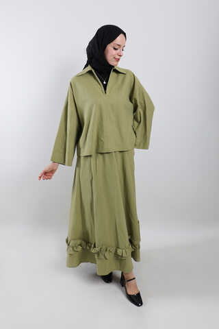 Fırfırlı Takım Yağ Yeşili - 6