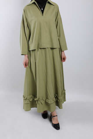 Fırfırlı Takım Yağ Yeşili - 2