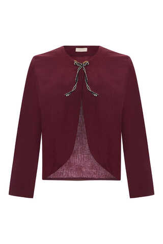 Fiyonklu Sayina Etek Takım Bordo - 2