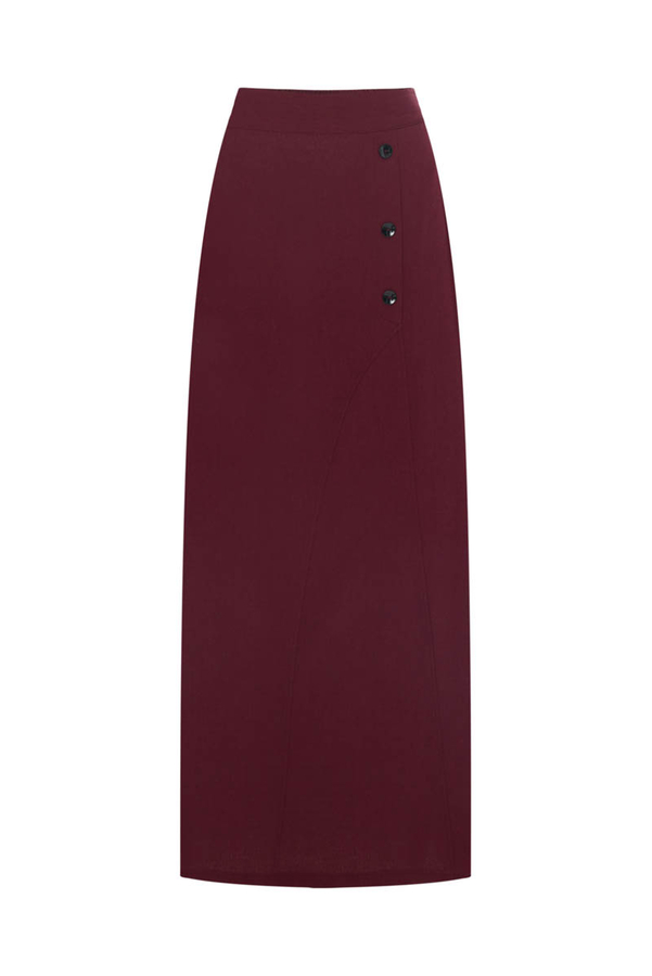 Fiyonklu Sayina Etek Takım Bordo - 5