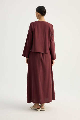 Fiyonklu Sayina Etek Takım Bordo - 15