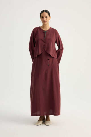 Fiyonklu Sayina Etek Takım Bordo - 7