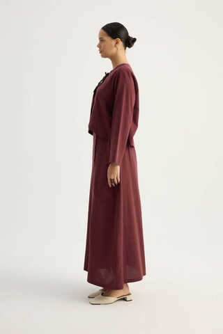 Fiyonklu Sayina Etek Takım Bordo - 12