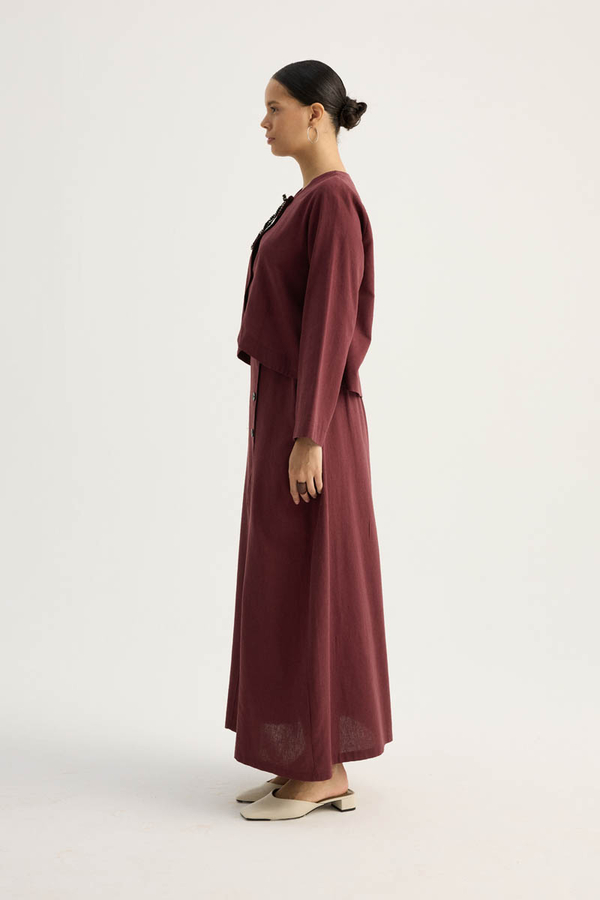 Fiyonklu Sayina Etek Takım Bordo - 12