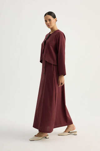 Fiyonklu Sayina Etek Takım Bordo - 13