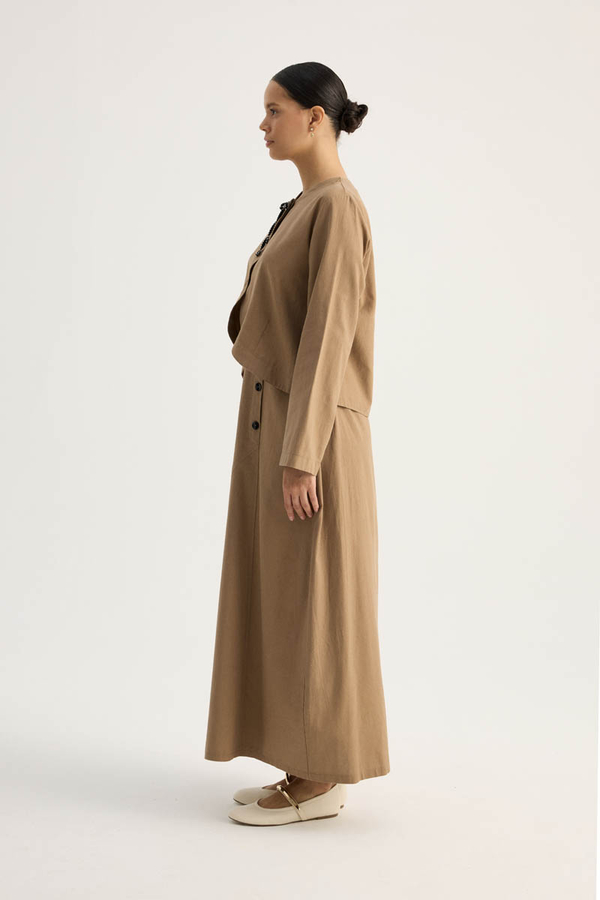 Fiyonklu Sayina Etek Takım Camel - 11