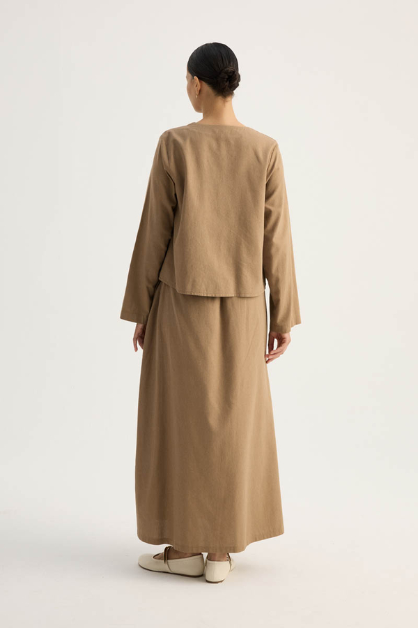 Fiyonklu Sayina Etek Takım Camel - 16