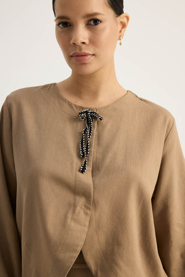 Fiyonklu Sayina Etek Takım Camel - 13