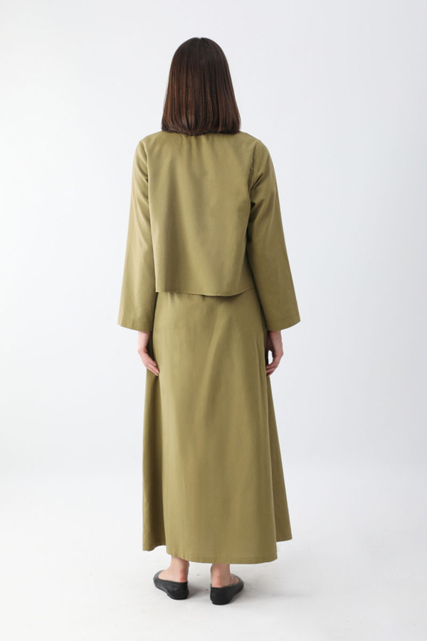 Fiyonklu Sayina Etek Takım Haki - 6