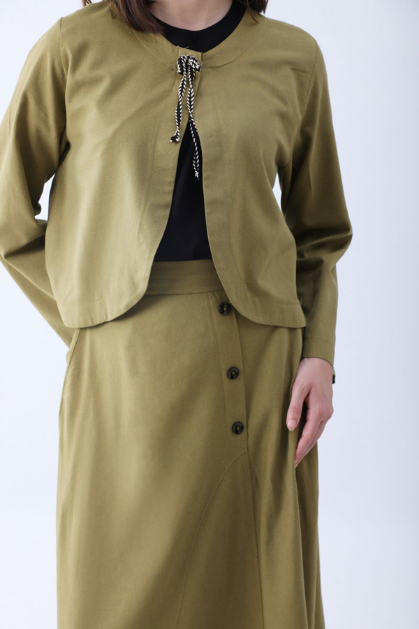 Fiyonklu Sayina Etek Takım Haki - 8