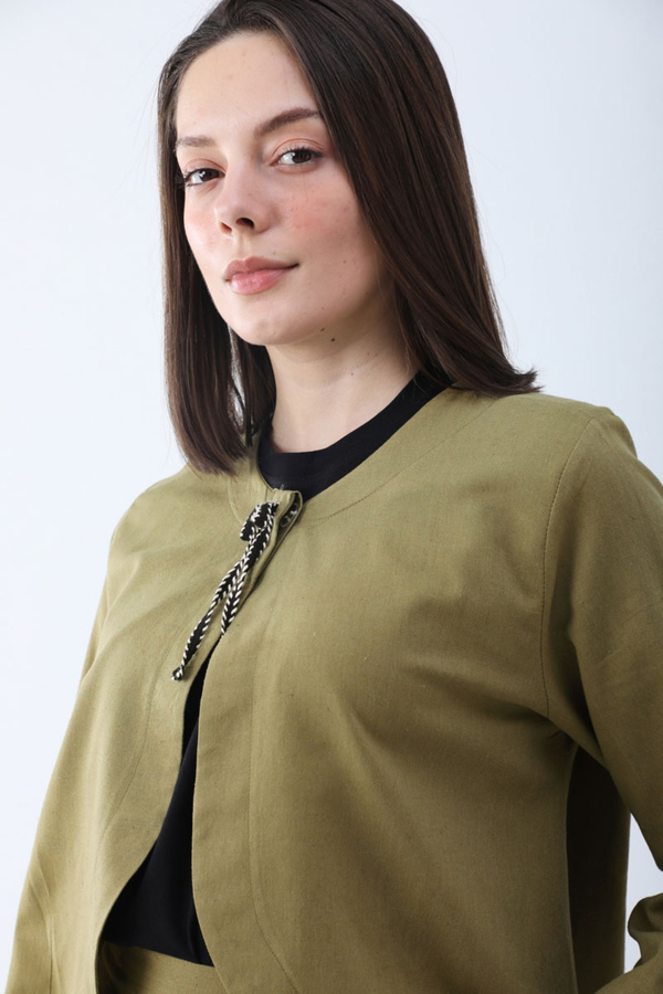 Fiyonklu Sayina Etek Takım Haki - 10