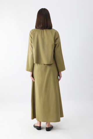 Fiyonklu Sayina Etek Takım Haki - 6