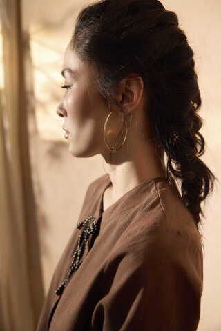 Fiyonklu Sayina Etek Takım Kahverengi - 2