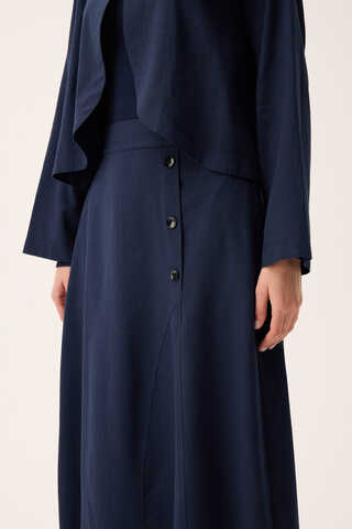 Fiyonklu Sayina Etek Takım Lacivert - 6